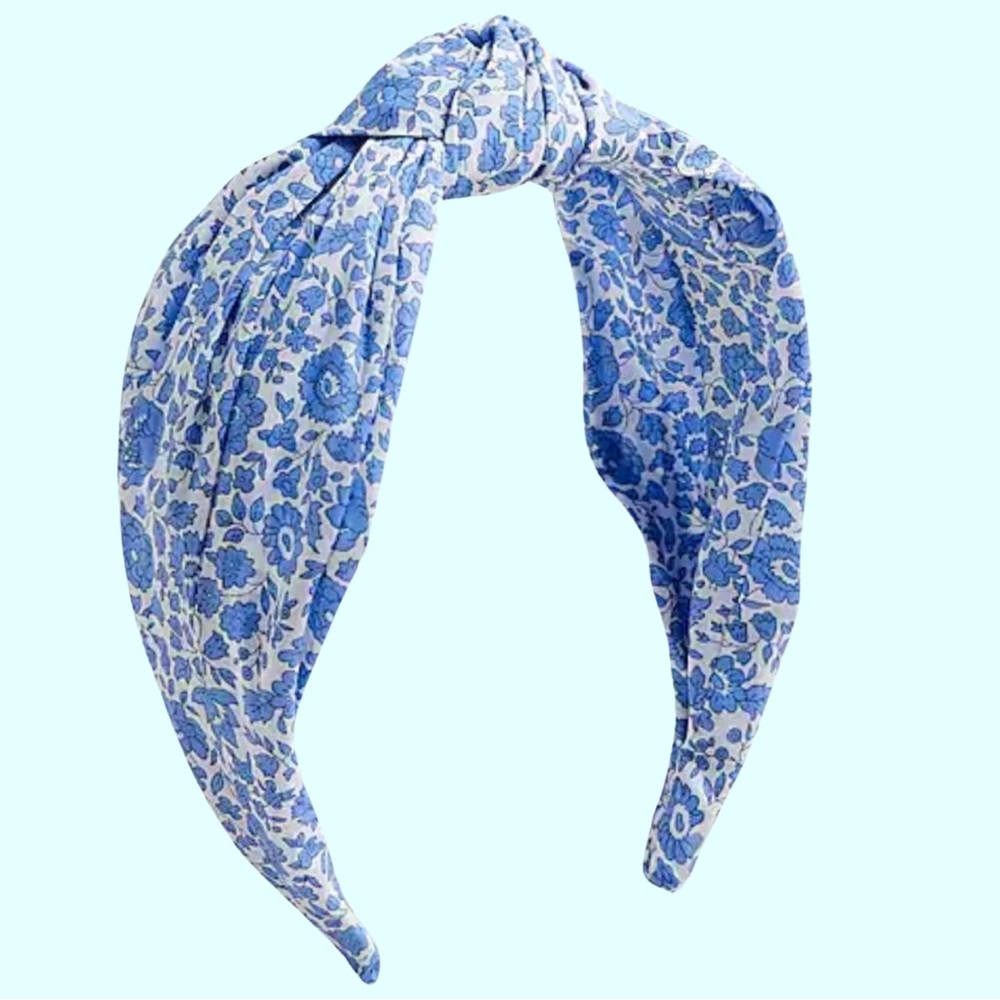 J Crew Blue Floral Knot headband in Liberty® print